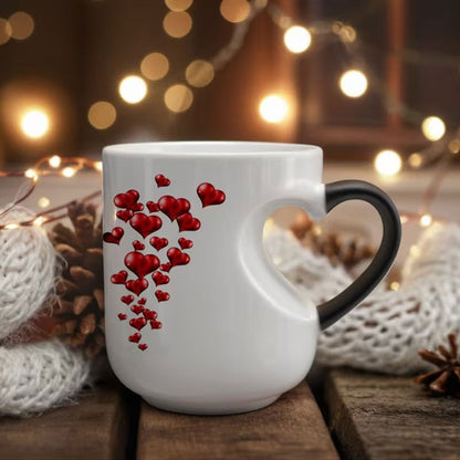 ☕ ❤️ Keramikbecher mit farbwechselndem, herzförmigem Henkel – Wärmesensitive Farbe, stilvoll & einzigartig – Perfekt für Kaffee, Tee oder als liebevolles Geschenk – wechselt die Farbe bei Hitze und verbreitet Freude ✨🎁