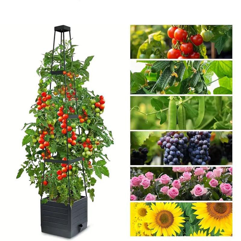 🌱 Gartenhochbeet Pflanzkästen mit Rankgitter｜Perfekt für Kletterpflanzen und Gemüseanbau