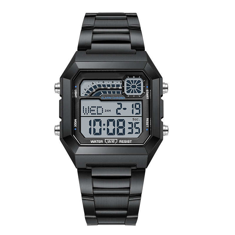 Unisex-Quadrat-Armbanduhr mit Leuchtdisplay