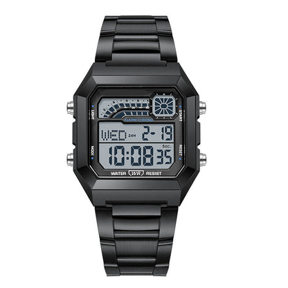 Unisex-Quadrat-Armbanduhr mit Leuchtdisplay