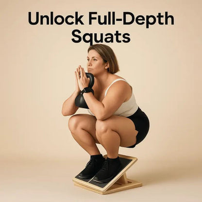 Einstellbare Holz-Schrägbank für Waden-Stretching