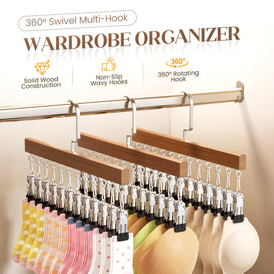 360° drehbarer Multi-Haken-Kleiderschrank-Organizer