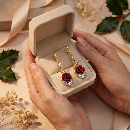 🌹Elegante Ohrringe mit roten Rosen