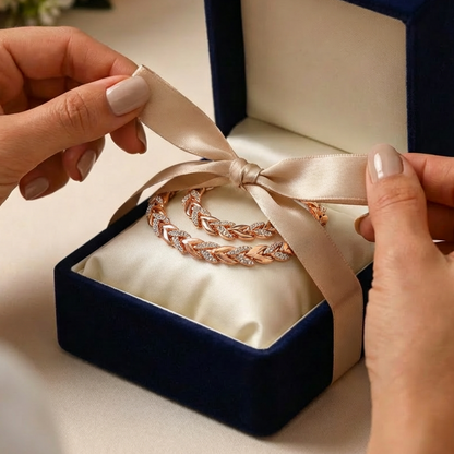 📢📢50 % RABATT! ⏰Verstellbares Halsketten- und Armband-Set im Blatt-Design mit Strasssteinen