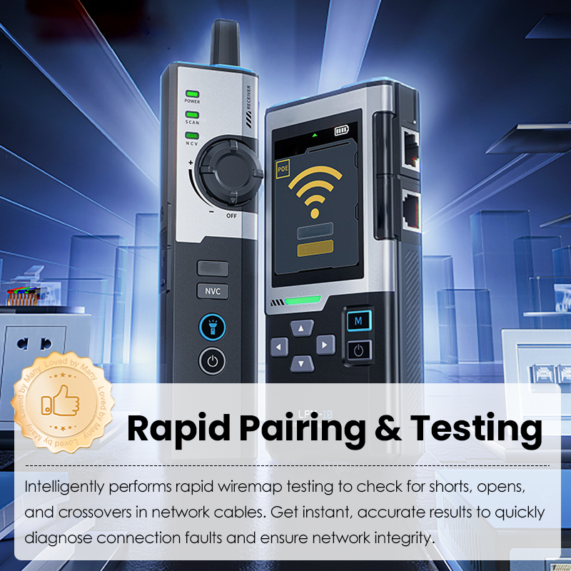 🌐 Netzwerk- & PoE Kabeltester mit Leitungssuche – Für Installation, Wartung & Fehlersuche