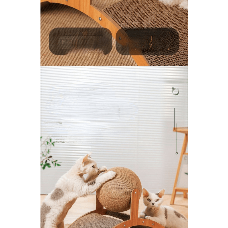 🐱 🧶 Natürlicher Sisal-Kratzball mit Kartonunterlage – Befriedigt den Kratztrieb, Schont Möbel & Für jede Katze 🎉