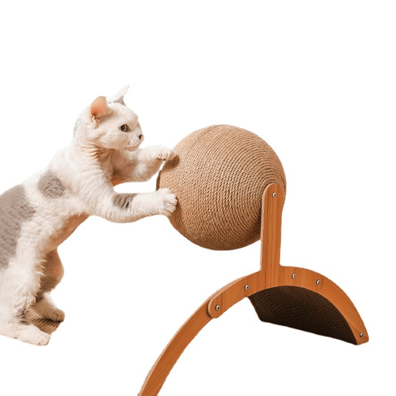 🐱 🧶 Natürlicher Sisal-Kratzball mit Kartonunterlage – Befriedigt den Kratztrieb, Schont Möbel & Für jede Katze 🎉