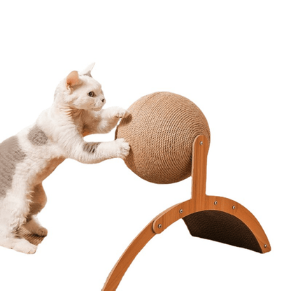 🐱 🧶 Natürlicher Sisal-Kratzball mit Kartonunterlage – Befriedigt den Kratztrieb, Schont Möbel & Für jede Katze 🎉