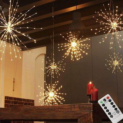 📢📢50 % RABATT! ⏰Weihnachtsfeuerwerk LED-Lichterkette aus Kupferdraht