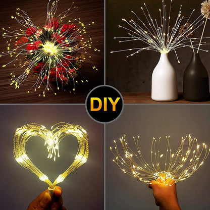 📢📢50 % RABATT! ⏰Weihnachtsfeuerwerk LED-Lichterkette aus Kupferdraht