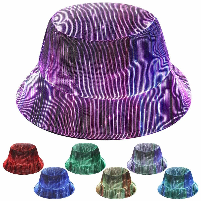 💎 Leuchtender Bucket Hat aus Glasfaser – Auffälliges Design, Ideal für Partys & Outdoor-Aktivitäten 🌟🎉