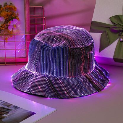 💎 Leuchtender Bucket Hat aus Glasfaser – Auffälliges Design, Ideal für Partys & Outdoor-Aktivitäten 🌟🎉