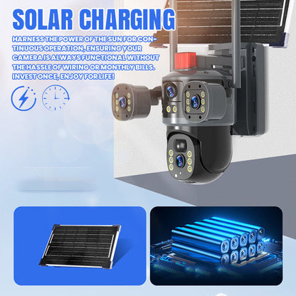 💥Neuer Verkaufsschlager🎥Solarbetriebene 360°-Kuppelkamera mit drei Objektiven✈️ Kostenloser Versand