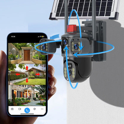 💥Neuer Verkaufsschlager🎥Solarbetriebene 360°-Kuppelkamera mit drei Objektiven✈️ Kostenloser Versand