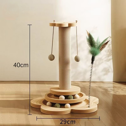 Multifunktionaler Kratzbaum für Katzen mit Spielzeug