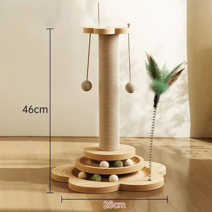 Multifunktionaler Kratzbaum für Katzen mit Spielzeug