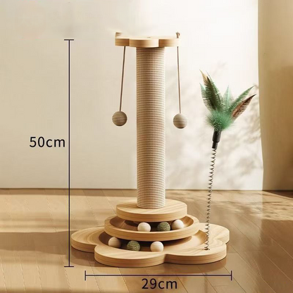 Multifunktionaler Kratzbaum für Katzen mit Spielzeug