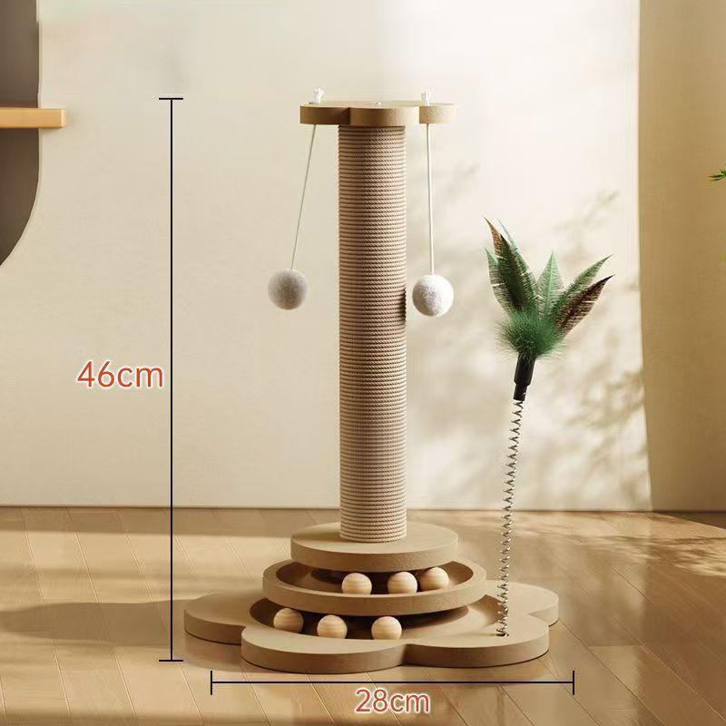 Multifunktionaler Kratzbaum für Katzen mit Spielzeug