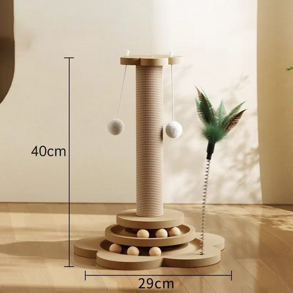 Multifunktionaler Kratzbaum für Katzen mit Spielzeug