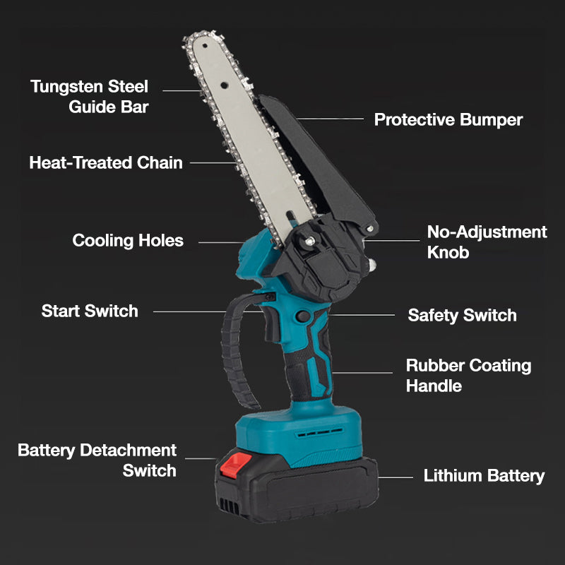🔥 Zeitlich begrenzte Aktion: 50 % Rabatt 🔥 6-Zoll-Akku-Minikettensäge mit 2 ✨ Akkus Kabellos und tragbar, ideal zum Zurückschneiden und zur Holzfällung