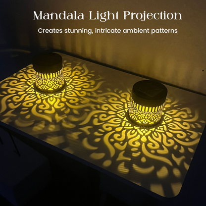 ☀️ Solar-Mandalaleuchte für Garten & Terrasse – 2-in-1 Bodenlampe & Wandleuchte – Ornamentale Lichtdeko mit Vintage-Effekt – Rostfrei & Langlebig