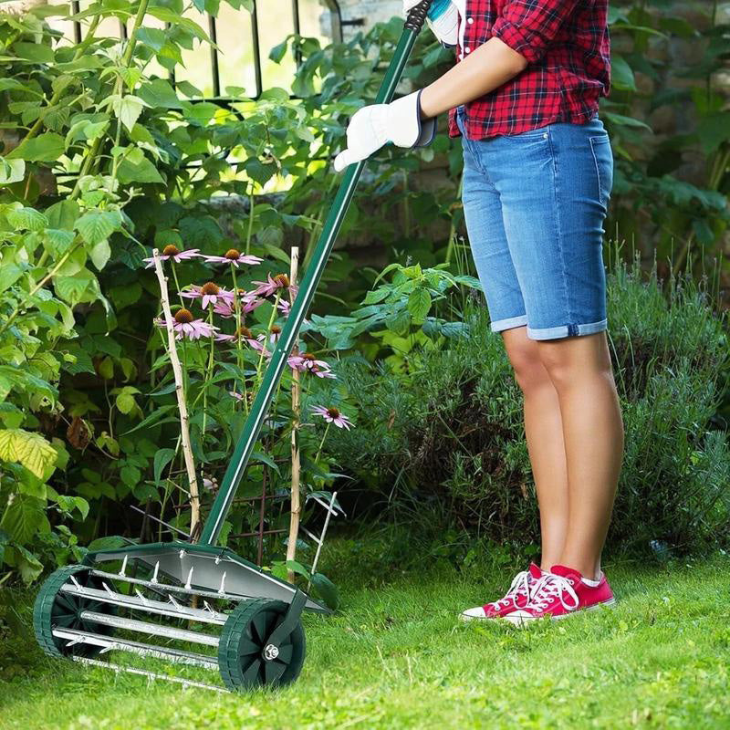 🌿 T-Griff Gartenhacke / Belüfter – Robuster Eisen-Unkrautstecher für Rasen & Beet – Ergonomischer Handvertikutierer mit rutschfestem Griff