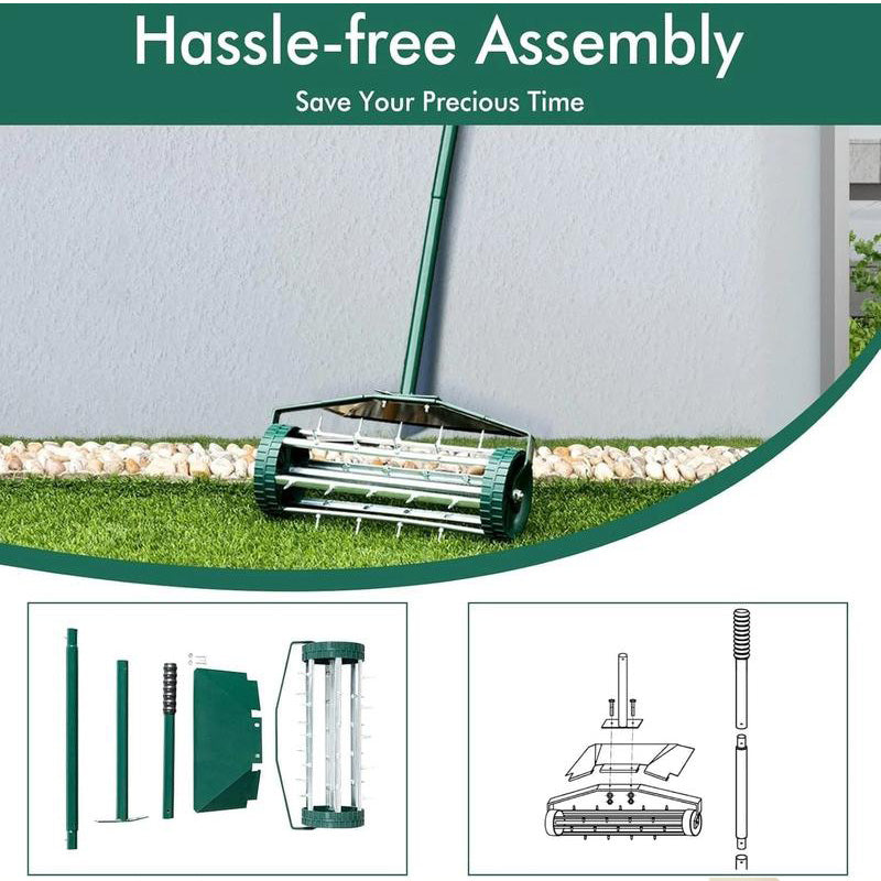 🌿 T-Griff Gartenhacke / Belüfter – Robuster Eisen-Unkrautstecher für Rasen & Beet – Ergonomischer Handvertikutierer mit rutschfestem Griff