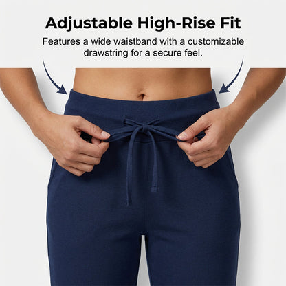 👖 50% RABATT! 🔥 Damen 3/4 Jogginghose – Strickstoff, Hoher Bund mit Kordelzug & Praktische Taschen für Sport & Freizeit 🌸