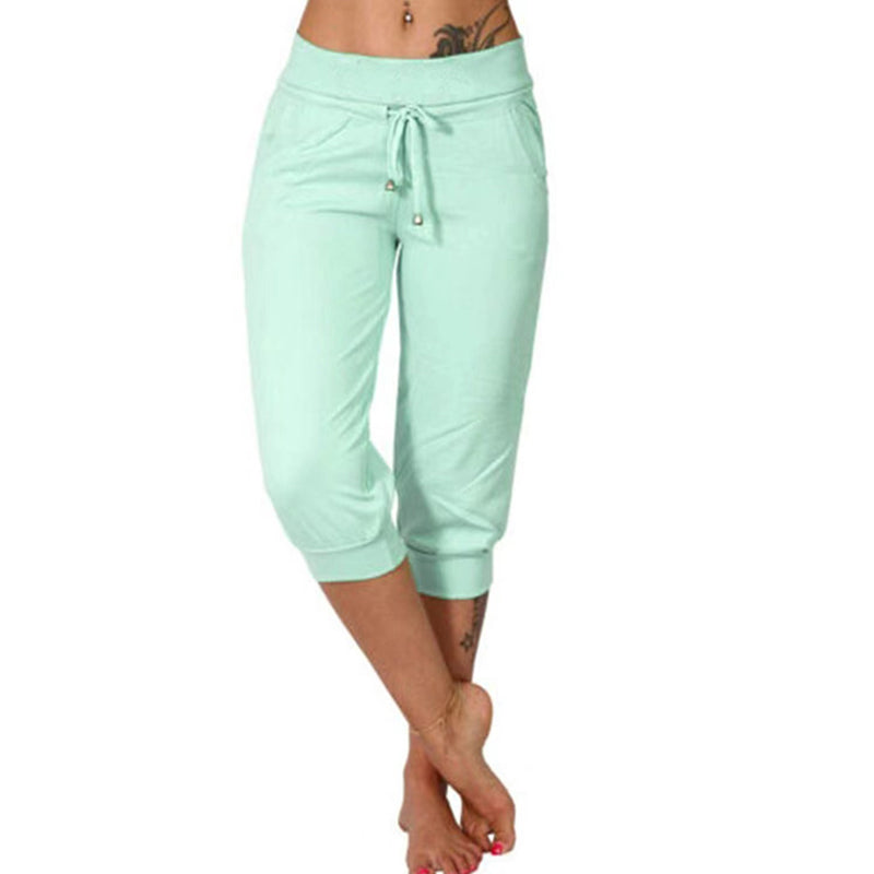 👖 50% RABATT! 🔥 Damen 3/4 Jogginghose – Strickstoff, Hoher Bund mit Kordelzug & Praktische Taschen für Sport & Freizeit 🌸