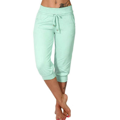 👖 50% RABATT! 🔥 Damen 3/4 Jogginghose – Strickstoff, Hoher Bund mit Kordelzug & Praktische Taschen für Sport & Freizeit 🌸