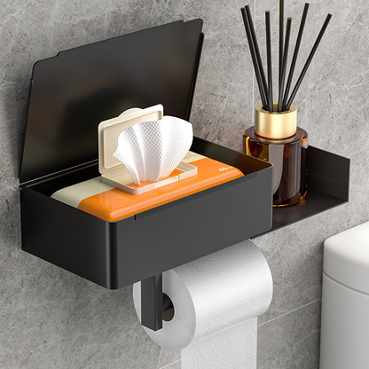 🧻 Toilettenpapierhalter mit Ablage und Fach – ohne Bohren, einfache Montage