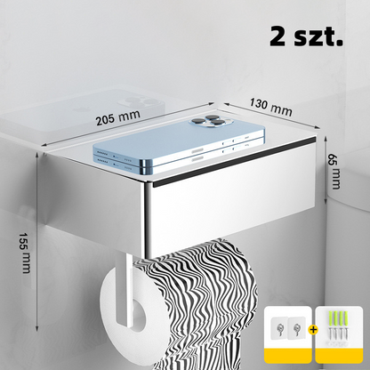 🧻 Toilettenpapierhalter mit Ablage und Fach – ohne Bohren, einfache Montage