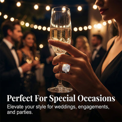 Brillanter Doppel-Halo Quadratring für Damen