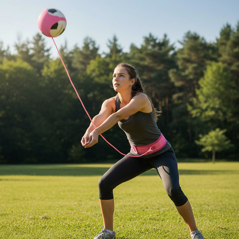 📢📢50% RABATT !! ⏰Volleyball-Trainingshilfe mit elastischer Kordel – 50% Rabatt! Solo-Aufschlag- & Angriffstraining, verstellbarer Hüftgurt, 2 Hand-Trainer – Technik schnell verbessern. 🎯