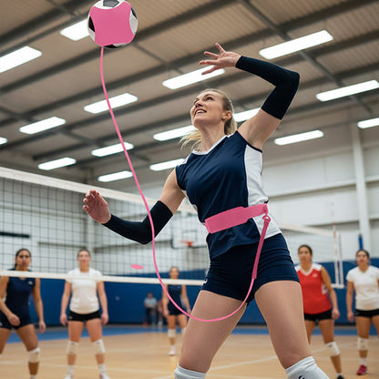 📢📢50% RABATT !! ⏰Volleyball-Trainingshilfe mit elastischer Kordel – 50% Rabatt! Solo-Aufschlag- & Angriffstraining, verstellbarer Hüftgurt, 2 Hand-Trainer – Technik schnell verbessern. 🎯