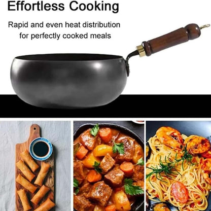 📢📢50 % Rabatt!! ⏰Alteisen Wok – Robuster Gusseisenbräter mit Deckel für Braten & Kochen👩‍🍳🍲