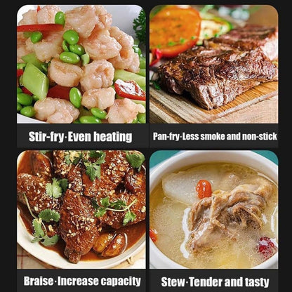 📢📢50 % Rabatt!! ⏰Alteisen Wok – Robuster Gusseisenbräter mit Deckel für Braten & Kochen👩‍🍳🍲