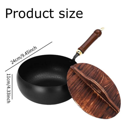 📢📢50 % Rabatt!! ⏰Alteisen Wok – Robuster Gusseisenbräter mit Deckel für Braten & Kochen👩‍🍳🍲