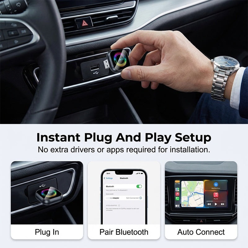 Kabelloser Auto-Adapter mit RGB-Licht