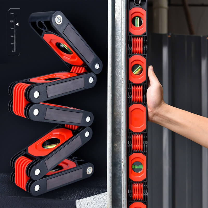 Klappbare Wasserwaage mit Winkelmesser – Ausziehbar & Flexibel