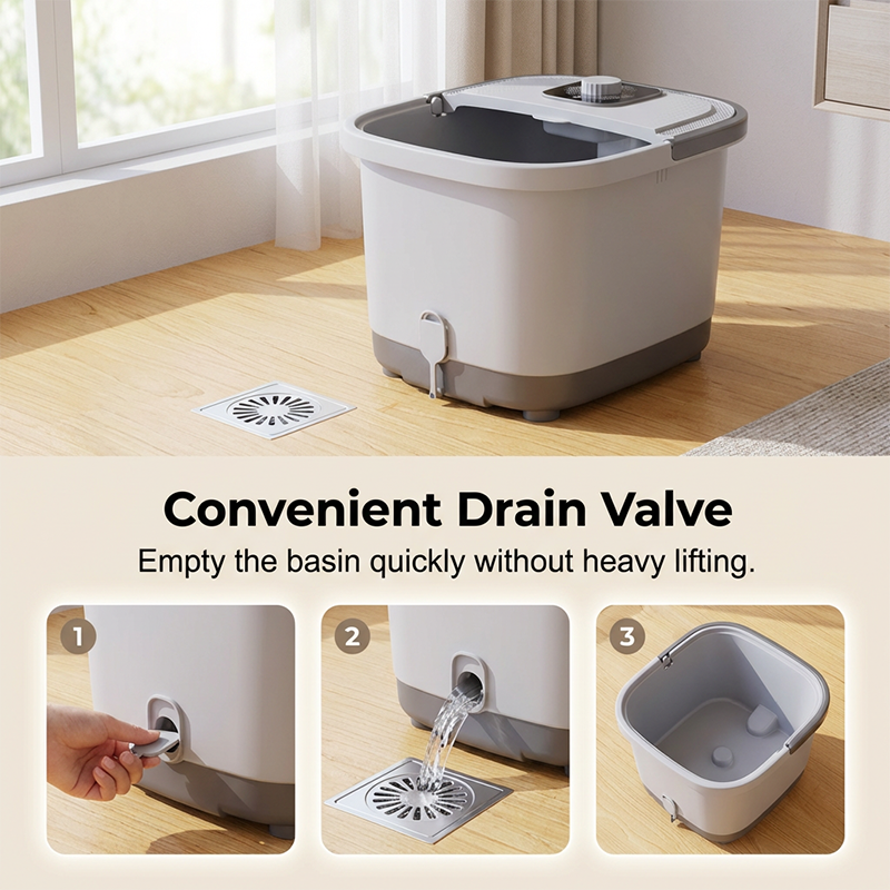 🛁🌡️ Automatisches Fußbad mit Wärme & Massage – Vollautomatisch, Rollmassage für entspannende Fußpflege