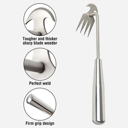 🌿🔨 Robuster Gartenhacken aus Edelstahl – Handgeführte Unkrautentfernung, ideal für Bodenlockerung und Wurzelentfernung
