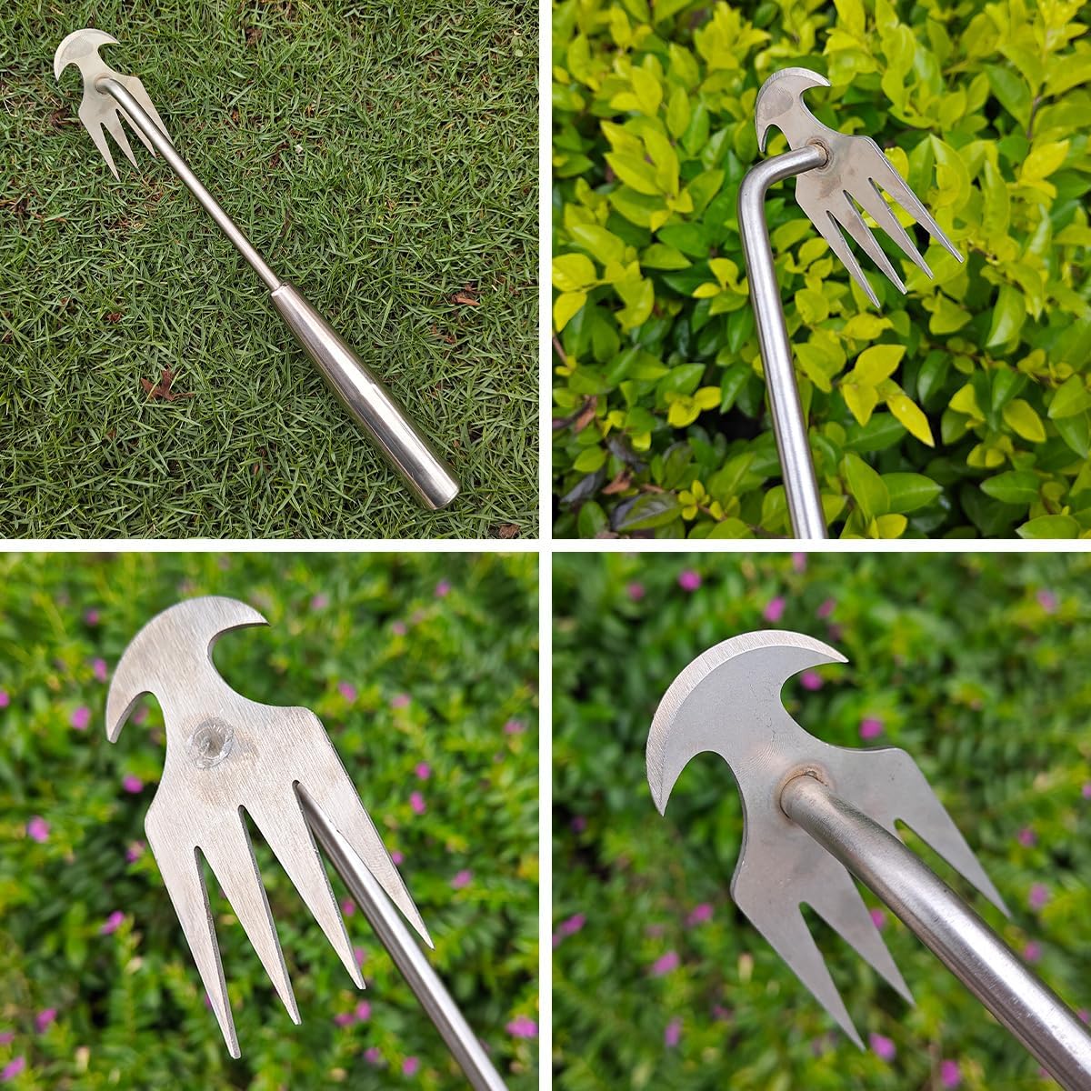 🌿🔨 Robuster Gartenhacken aus Edelstahl – Handgeführte Unkrautentfernung, ideal für Bodenlockerung und Wurzelentfernung