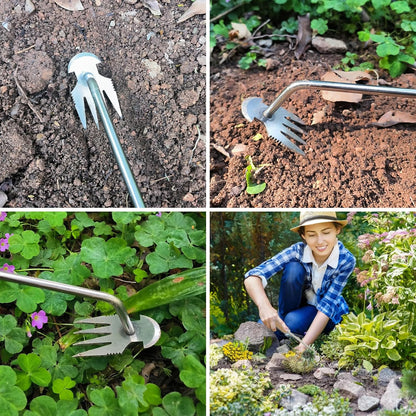 🌿🔨 Robuster Gartenhacken aus Edelstahl – Handgeführte Unkrautentfernung, ideal für Bodenlockerung und Wurzelentfernung