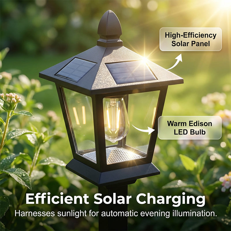 🌿🌞 2-in-1 Solarleuchte mit Blumentopf – Warmweißes Licht, Wetterfest für Garten, Terrasse & Eingangsbereich