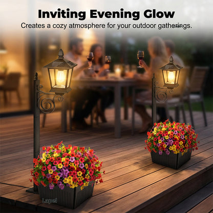 🌿🌞 2-in-1 Solarleuchte mit Blumentopf – Warmweißes Licht, Wetterfest für Garten, Terrasse & Eingangsbereich
