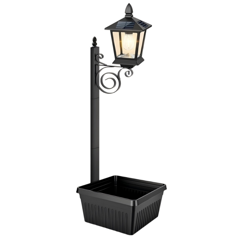 🌿🌞 2-in-1 Solarleuchte mit Blumentopf – Warmweißes Licht, Wetterfest für Garten, Terrasse & Eingangsbereich