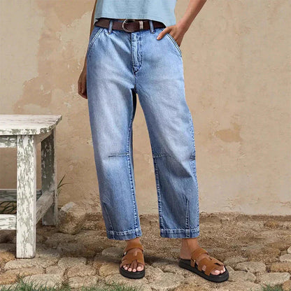 👖Damen-Jeans mit hoher Taille und verkürztem Schnitt