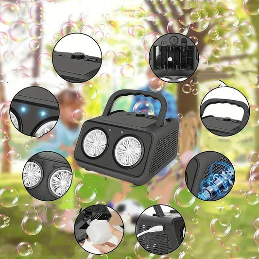 💎🫧 54% HANDGEFÜHRTE SEIFENBLASEN-MASCHINE! 🫧💎 26 Löcher, 2000+ Blasen/Min & Magische Lichter für Partys