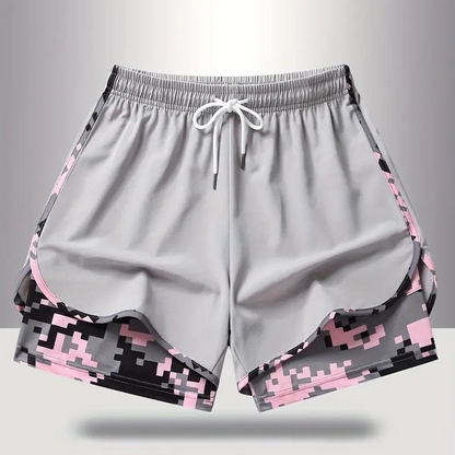 🩳 50 % RABATT AUF 2-IN-1-SPORTSHORTS! 🔥🎗️ Atmungsaktives Material, Camouflage-Futter & Taschen für Damen 🏃‍♀️✨